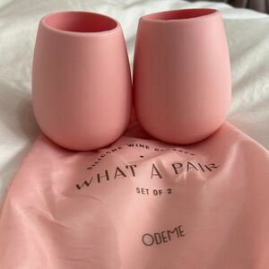 Odeme Pink Silicone Wine Glasses